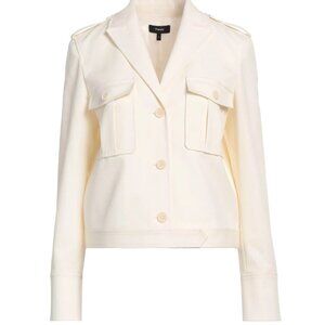 Theory Women's Boxy Military Jacket, Ivory size 6=12 retail $595.00, NWT